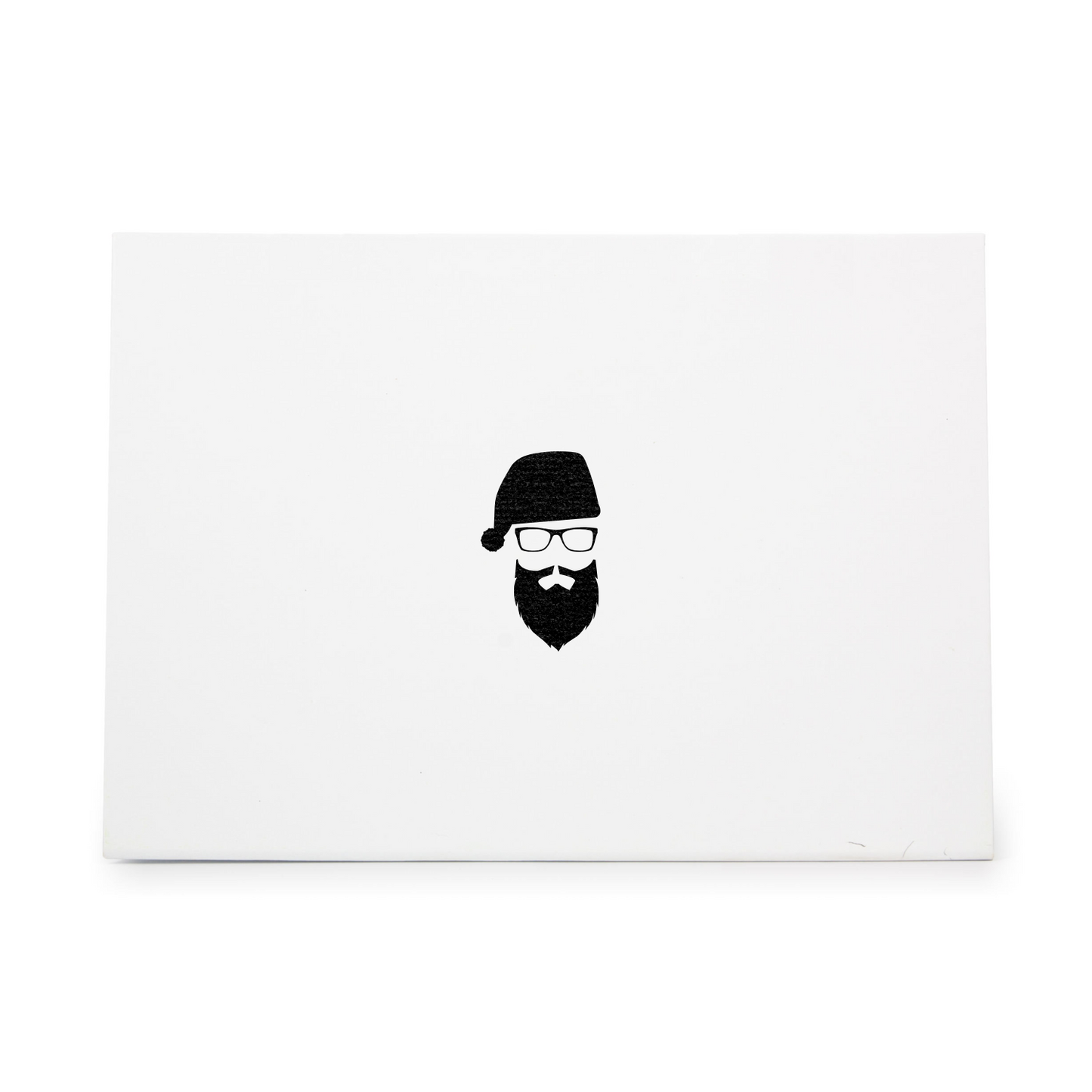 A Bearded Man Wearing Glasses And A Santa Hat Rubber Stamp CCSTA-13276